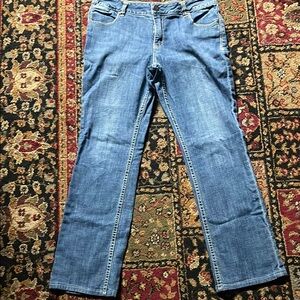 Brand name is WORN JEANS.Stylish Women's Straight Leg Jeans in Blue2.